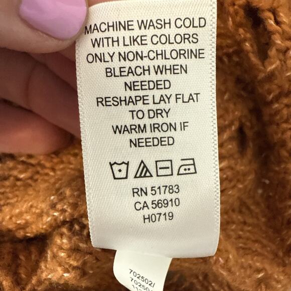 Maurices Women XL Boho Open Knit Hooded Tunic Pullover Sweater Comfy Fall Rust - Picture 5 of 9